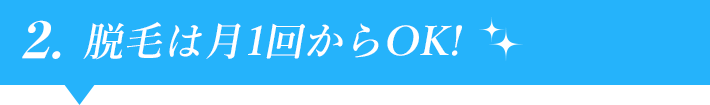 2.脱毛は月1回からOK!